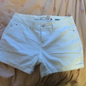 White jean shorts